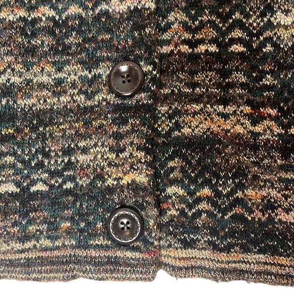 Christopher & Banks Cardigan Sweater Womens Medium Multicolored Textured Boxy - Picture 2 of 11